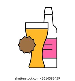 alcohol allergy line icon vector. alcohol allergy sign. isolated symbol illustration