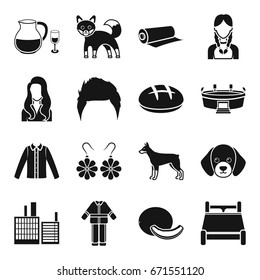 alcohol, animal, style and other web icon in black style. clothing, architecture, atelier, department icons in set collection.