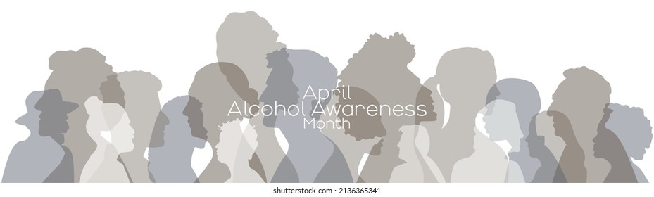 Alcohol Awareness Month flat banner.	