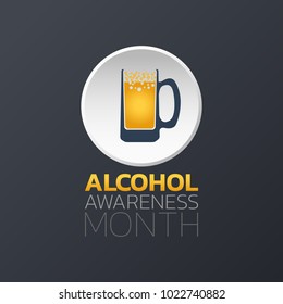 Alcohol Awareness Month Icon Design, Infographic Health, Medical Infographic. Vector Illustration