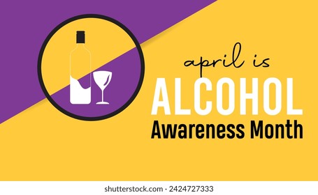 Alcohol Awareness Month observed every year in April. Holiday, poster, card and background vector illustration design.