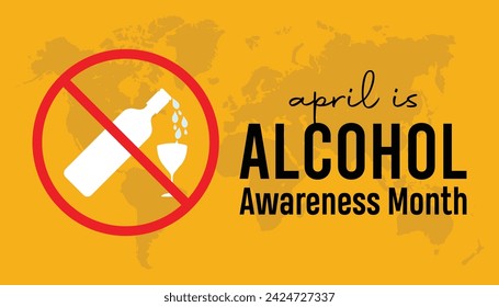Alcohol Awareness Month observed every year in April. Holiday, poster, card and background vector illustration design.