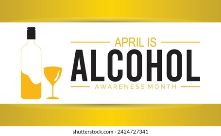 Alcohol Awareness Month observed every year in April. Holiday, poster, card and background vector illustration design.