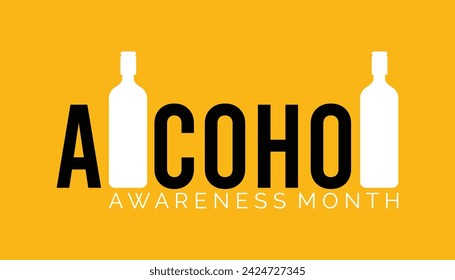 Alcohol Awareness Month observed every year in April. Holiday, poster, card and background vector illustration design.