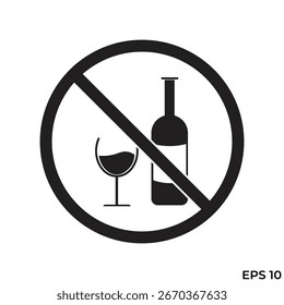 Icono de Vector de prohibición de alcohol