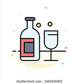 Alcohol, Bar, Drink, Whiskey Abstract Flat Color Icon Template