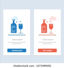 Alcohol, Bar, Drink, Whiskey  Blue and Red Download and Buy Now web Widget Card Template
