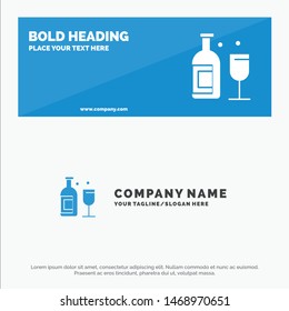 Alcohol, Bar, Drink, Whiskey SOlid Icon Website Banner and Business Logo Template. Vector Icon Template background