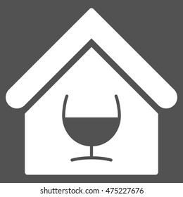 Alcohol Bar icon. Vector style is flat iconic symbol, white color, gray background.