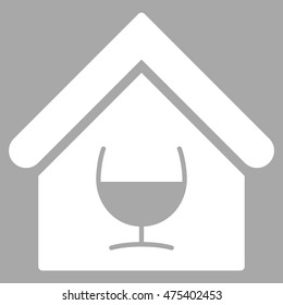 Alcohol Bar icon. Vector style is flat iconic symbol, white color, silver background.