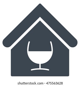 Alcohol Bar icon. Vector style is flat iconic symbol, smooth blue color, white background.