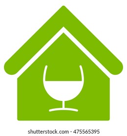 Alcohol Bar icon. Vector style is flat iconic symbol, eco green color, white background.