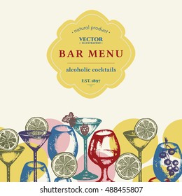 Alcohol bar,  Alcohol bar menu template 