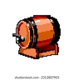 alcohol barrel wine game pixel art retro vector. bit alcohol barrel wine. old vintage illustration