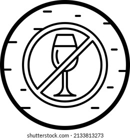 Alcohol based beverages Not allowed Vector Icon Design, Khamar Haram Concept, Muslim festival Symbol, Lesser Eid and Islamic Holidays Sign, holy Ramazan stock illustration