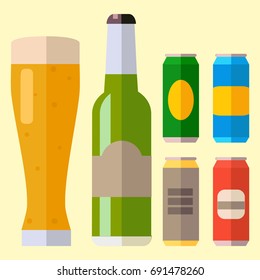 Alcohol beer ale glass vector illustration refreshment brewery and party beverage mug frosty craft drink.