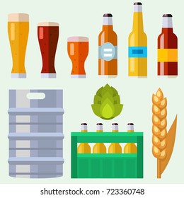 Alcohol beer ale glass vector illustration refreshment brewery and party beverage mug frosty craft drink.