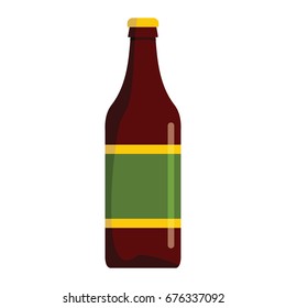 Alcohol beer bottle isolated vector illustration. Element for alcohol beer drinks design, web, infographics