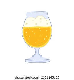 alcohol beer glass cartoon. light gold, froth foam alcohol beer glass sign. isolated symbol vector illustration