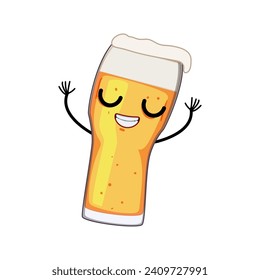 alcohol beer mug character cartoon. toast bar, brewery lager, full pub alcohol beer mug character sign. isolated symbol vector illustration