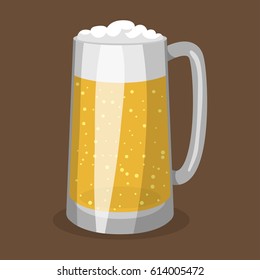 Alcohol beer vector illustration refreshment brewery and party dark beverage mug frosty craft drink.