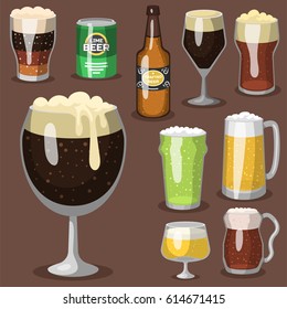 Alcohol beer vector illustration refreshment brewery and party dark beverage mug frosty craft drink.