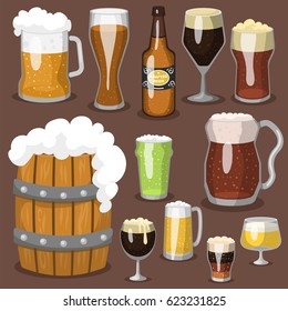Alcohol beer vector illustration refreshment brewery and party dark beverage mug frosty craft drink.