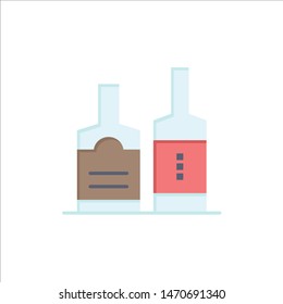 Alcohol, Beverage, Bottle, Bottles  Flat Color Icon. Vector icon banner Template. Vector Icon Template background