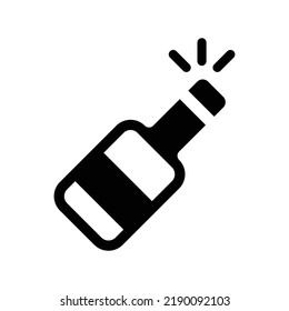 Alcohol, Beverage, Bottleneck Icon. Black Vector Graphics.