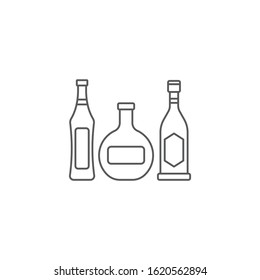 Alcohol beverage bottles vector icon symbol isolated on white background