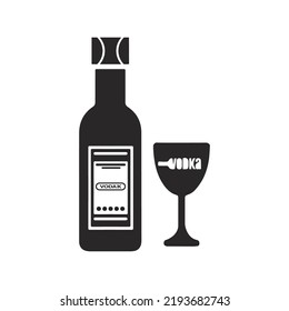 Alcohol beverage drink vodka icon | Black Vector illustration |