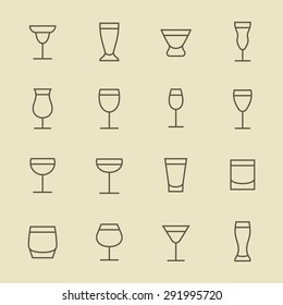 Alcohol beverages icon set