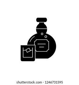 Alcohol black icon, vector sign on isolated background. Alcohol concept symbol, illustration 