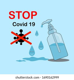 Alcohol Bottle 70% For cleaning covid virus 19 , Stop virus