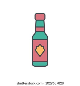 Alcohol bottle cartoon icon. Vector object in colour cartoon style vodka bottle icon for drinks design, menu and web