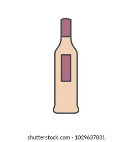 Alcohol bottle cartoon icon. Vector object in colour cartoon style champagne bottle icon for drinks design, menu and web