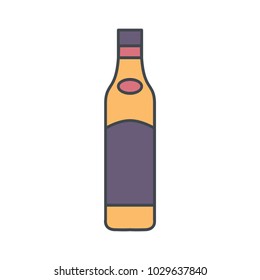 Alcohol bottle cartoon icon. Vector object in colour cartoon style wine bottle icon for drinks design, menu and web