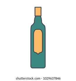 Alcohol bottle cartoon icon. Vector object in colour cartoon style martini bottle icon for drinks design, menu and web