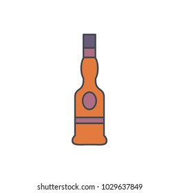 Alcohol bottle cartoon icon. Vector object in colour cartoon style vodka bottle icon for drinks design, menu and web