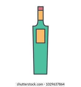 Alcohol bottle cartoon icon. Vector object in colour cartoon style vodka bottle icon for drinks design, menu and web