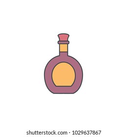 Alcohol bottle cartoon icon. Vector object in colour cartoon style vodka bottle icon for drinks design, menu and web