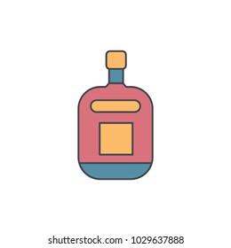 Alcohol bottle cartoon icon. Vector object in colour cartoon style cognac bottle icon for drinks design, menu and web