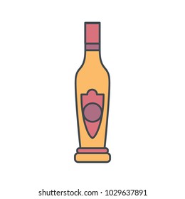 Alcohol bottle cartoon icon. Vector object in colour cartoon style vodka bottle icon for drinks design, menu and web