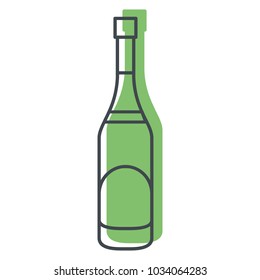 Alcohol bottle doodle icon