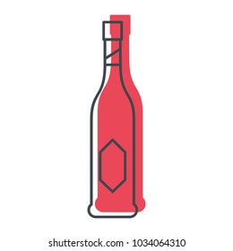 Alcohol bottle doodle icon