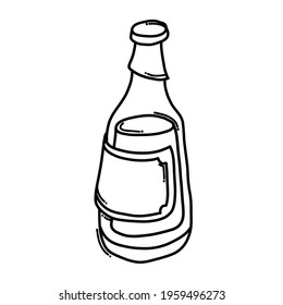 Alcohol bottle Doodle vector icon. Drawing sketch illustration hand drawn cartoon line.
