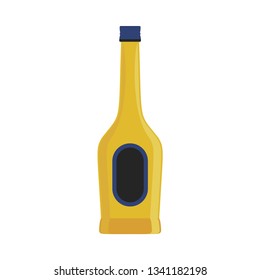 Alcohol bottle drink vector icon illustration. Glass bar beverage isolated white design. Liquid label symbol party pub