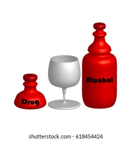 alcohol bottle and drug bottle,what do you will choose?