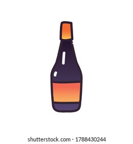 alcohol bottle fill and gradient style icon design, drink bar and beverage theme Vector illustration