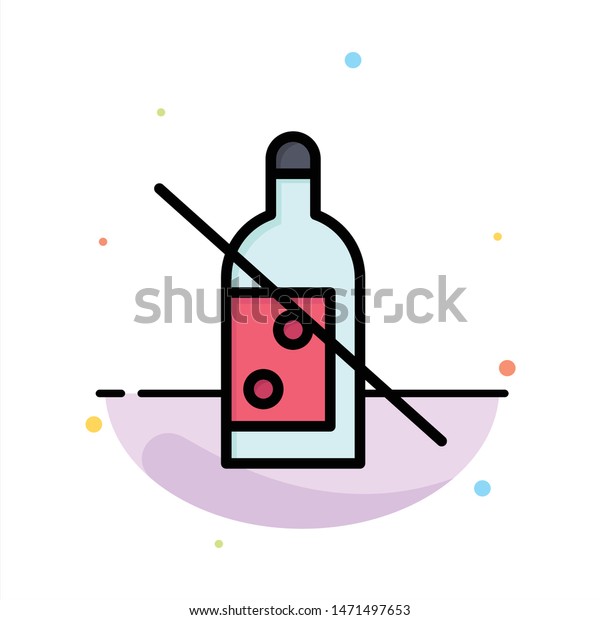 Alcohol, Bottle, Forbidden, No, Whiskey Abstract\
Flat Color Icon\
Template